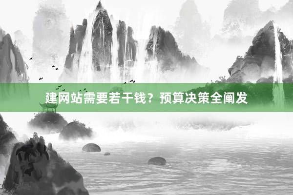 建网站需要若干钱？预算决策全阐发